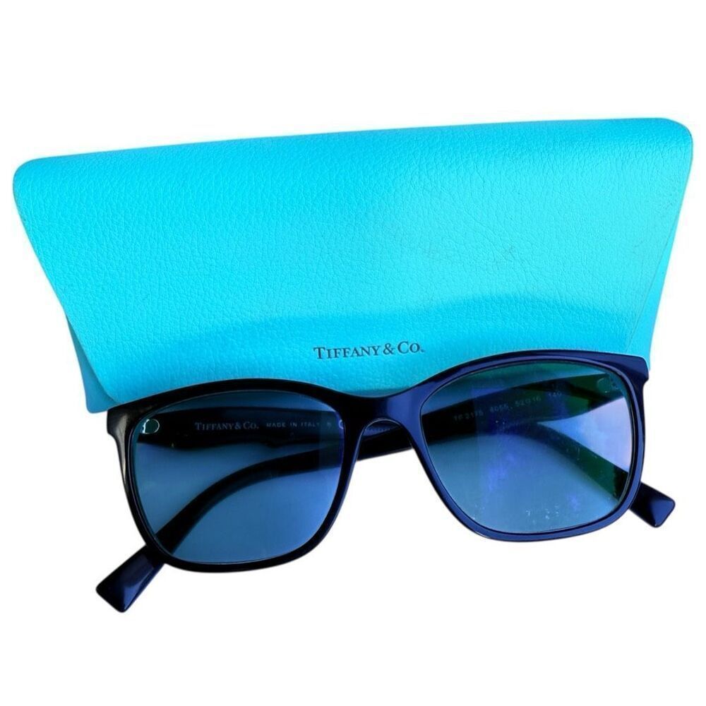 TIFFANY & CO. Prescription Glasses & Case TF 2115 8055 Black Blue Cat Eye Eyegla